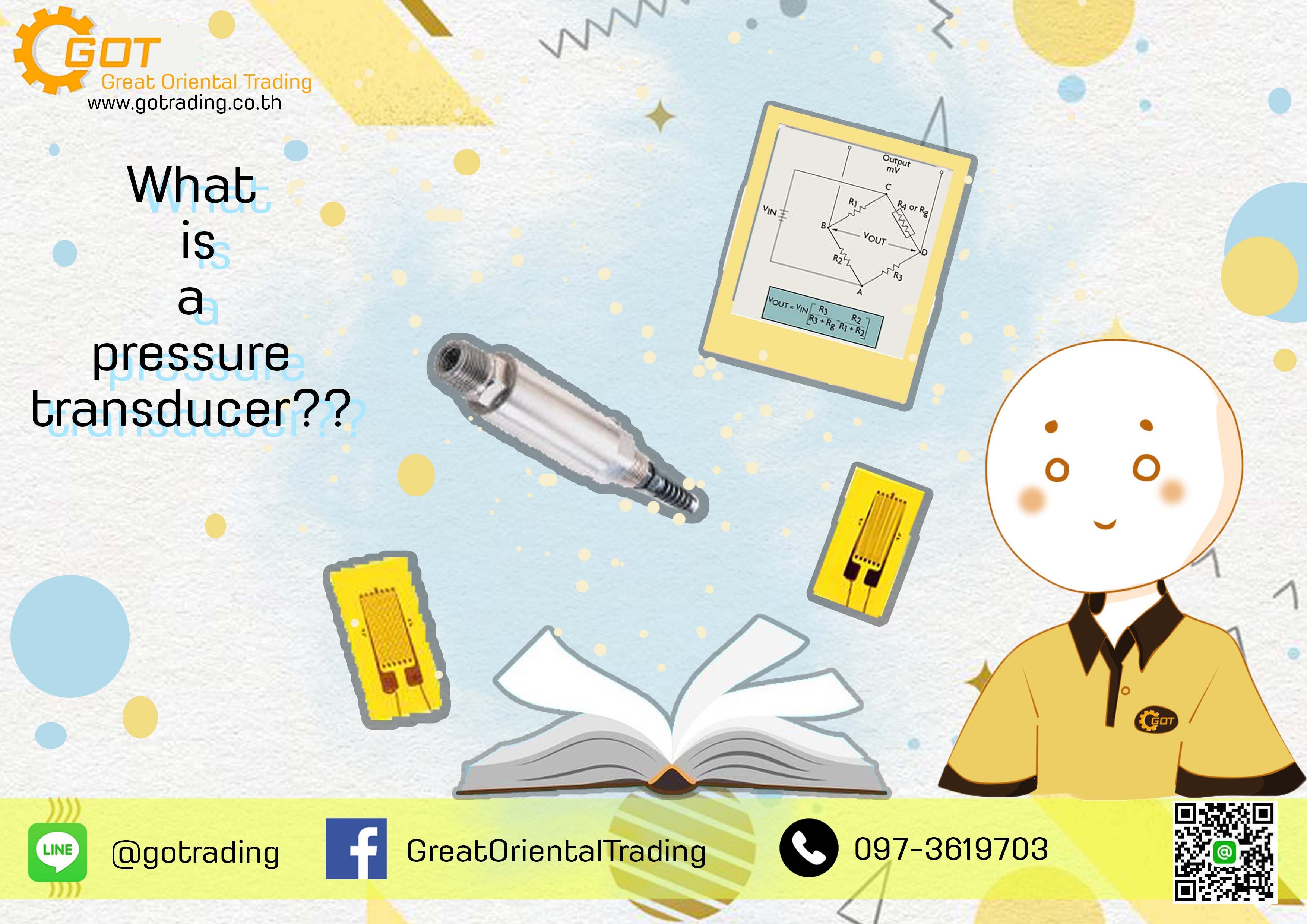 What is a pressure transducer  หลักการของเพรสเชอร์ทรานสดิวเซอร์แบบสเตรนเกจนี้จะอาศัยการเปลี่ยนรูปแบบทางกายภาพ (Physical deformation)หรือการยืดหดตัวของสเตรนเกจ (Strain gages) ซึ่งยึดติดกับไดอะแฟรม ของเพรสเชอร์ทรานสดิวเซอร์และต่อวงจรไปยังวงจรวิทสโตนบริดจ์