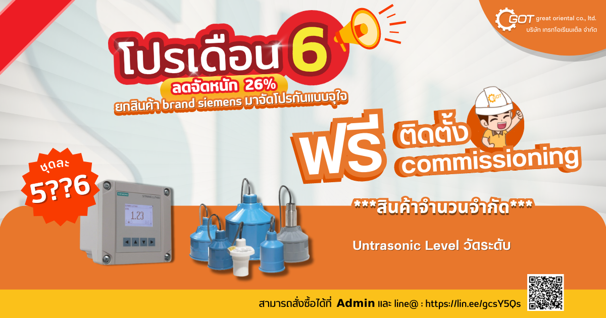 Flash Sale โปร 6.6 GOT ลดจัดหนัก Flow meter/Untrasonic Level ฟรีติดตั้ง ฟรี commissioning Flash Sale โปร 6.6 GOT ลดจัดหนัก Flow meter/Untrasonic Level ฟรีติดตั้ง ฟรี commissioning