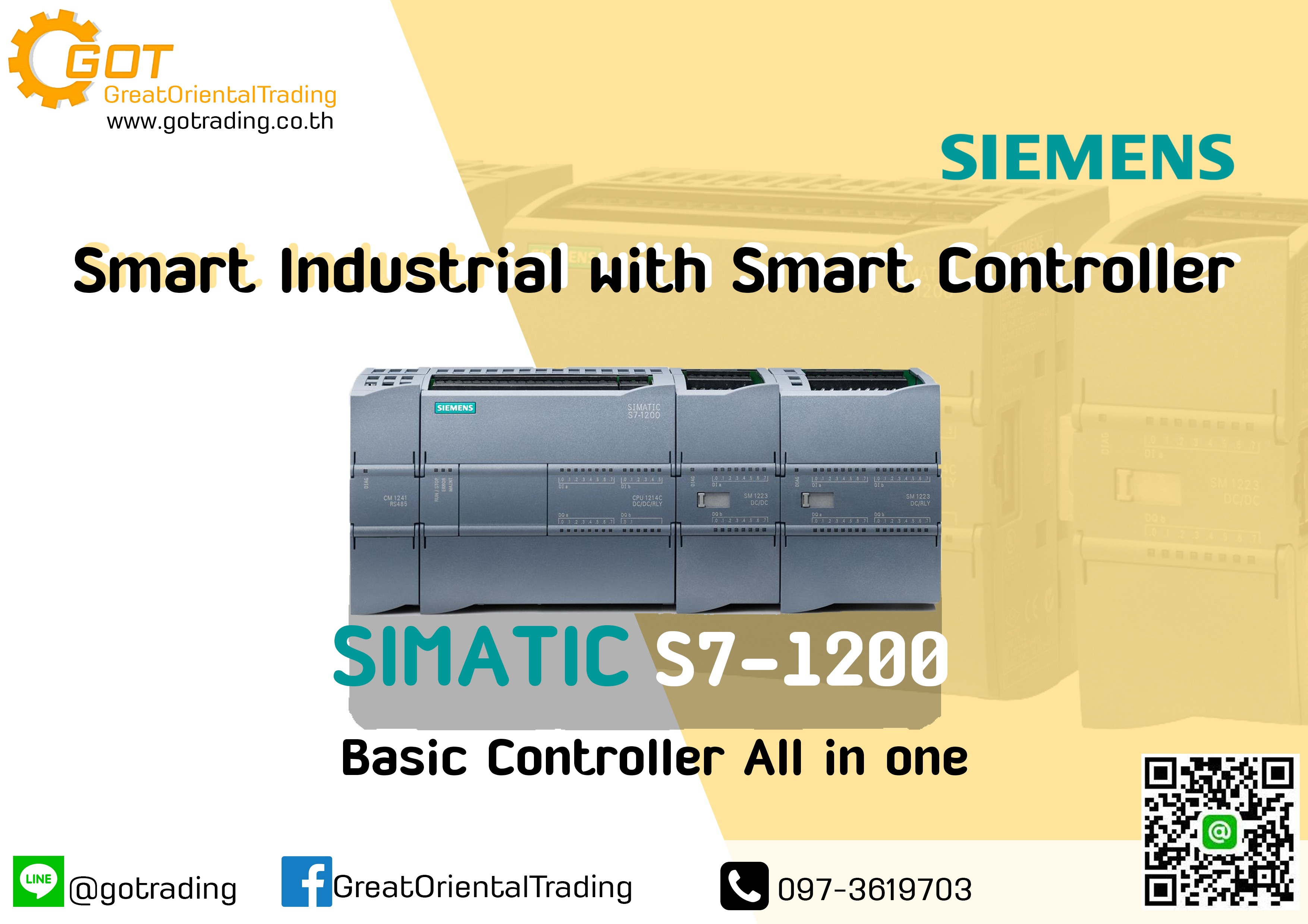 Smart Industrial with Smart Controller  PLC ขนาดเล็ก ประสิทธิภาพ และความทนทานสูง รุ่น S7-1200 Basic Controller
