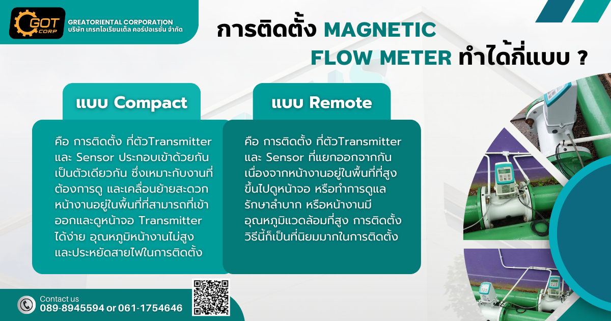 การติดตั้ง Magnetic Flow Meter ที่นิยม มีอยู่ 2 แบบ